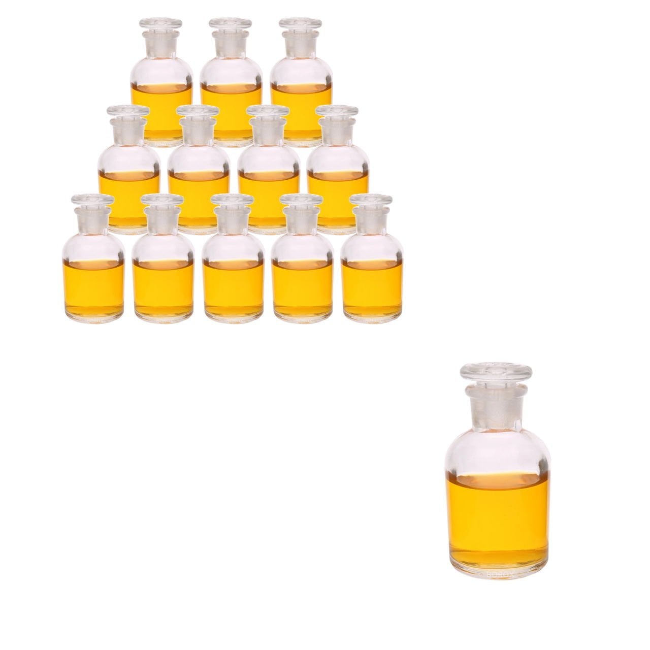 Borox Cam Miyar Şişe 30ml - Şilifli Tıpalı Şişe 30cc 12 Adet