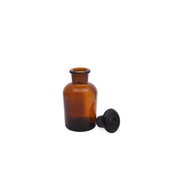 Borox Amber Cam Miyar Şişe 60ml - Şilifli Tıpalı Şişe 12Adet