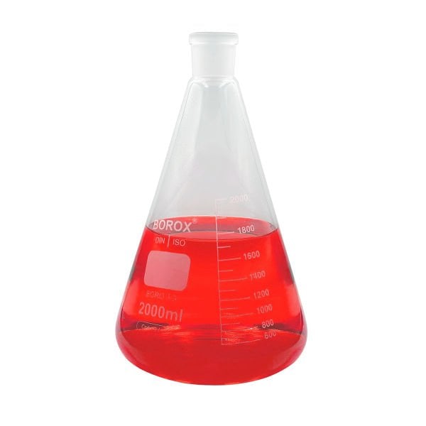 Borox Cam Erlen Şilifli 2000 ml - 29/32 Şilifli Erlenmayer - Erlenmeyer Flask