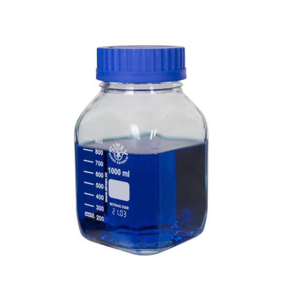 Simax Kare Otoklav Cam Şişe Geniş Ağız 1000ml Kapaklı Şişe