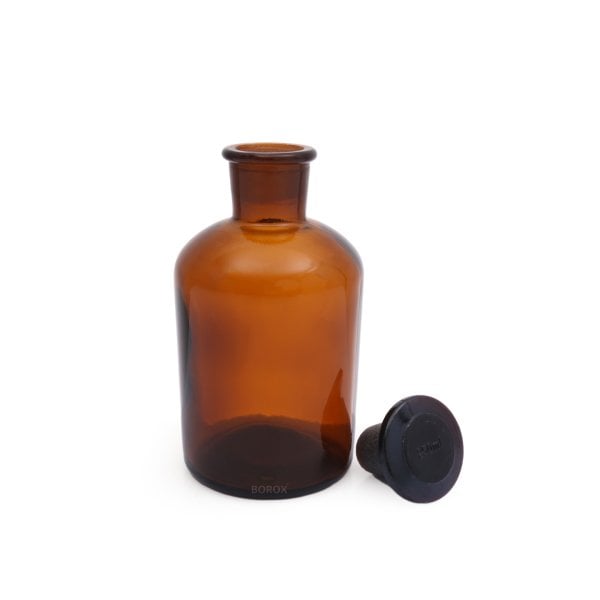 Borox Amber Cam Miyar Şişe 250ml - Şilifli Tıpalı Şişe 12li