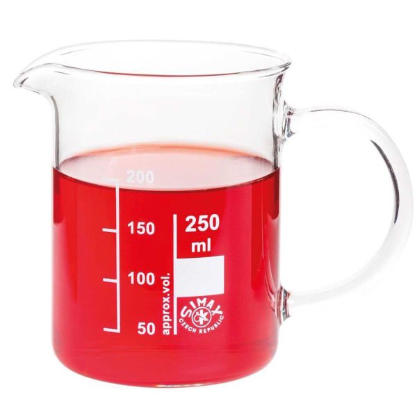 Simax Kulplu Cam Beher 250 ml - Kısa Form Isıya Dayanıklı Beaker