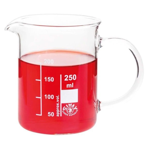 Simax Kulplu Cam Beher 250 ml - Kısa Form Isıya Dayanıklı Beaker