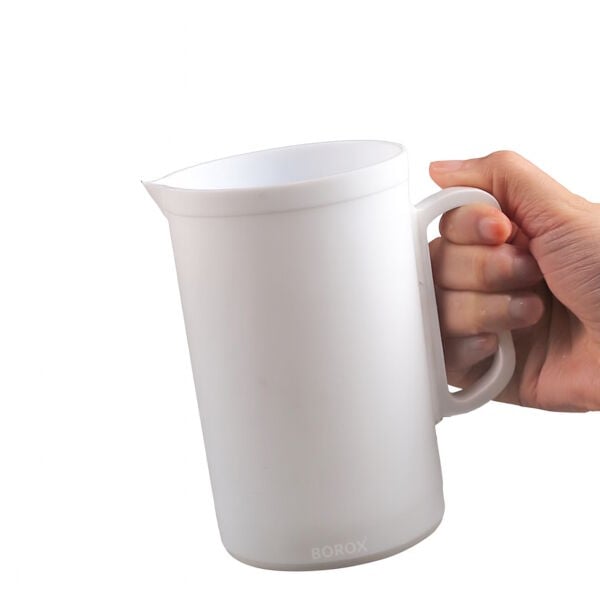 Borox Kulplu Teflon Beher 500ml - PTFE Isıya Dayanıklı Beher