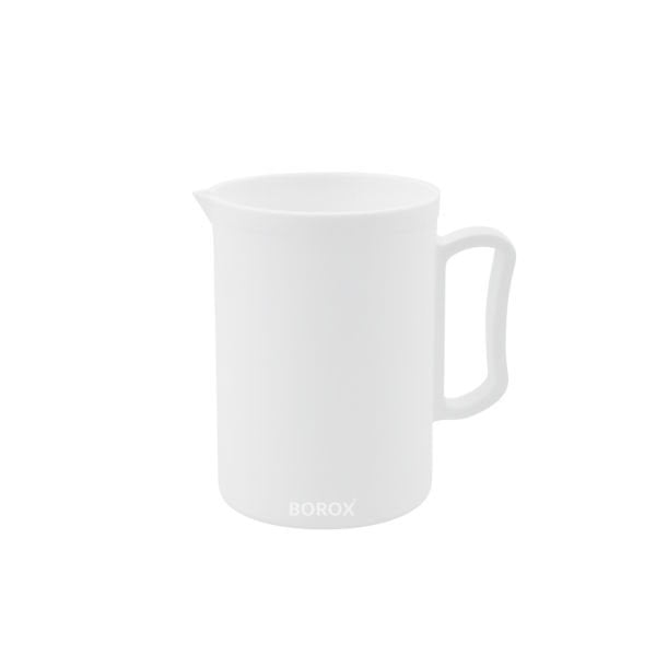 Borox Kulplu Teflon Beher 500ml - PTFE Isıya Dayanıklı Beher