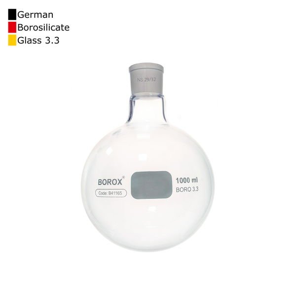 Borox Cam Balon 1000 ml - Dibi Yuvarlak - Norm Şilifli 29/32 - Kaynatma Balonu