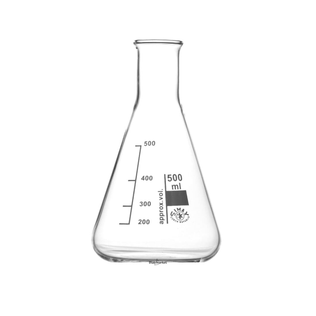 Simax Cam Erlen 500 ml - Erlenmeyer Flask Dar Boyunlu
