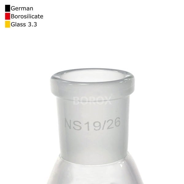 Borox Cam Balon 2000 ml - Dibi Yuvarlak Şilifli - Üç Boyunlu 29/32-19/26