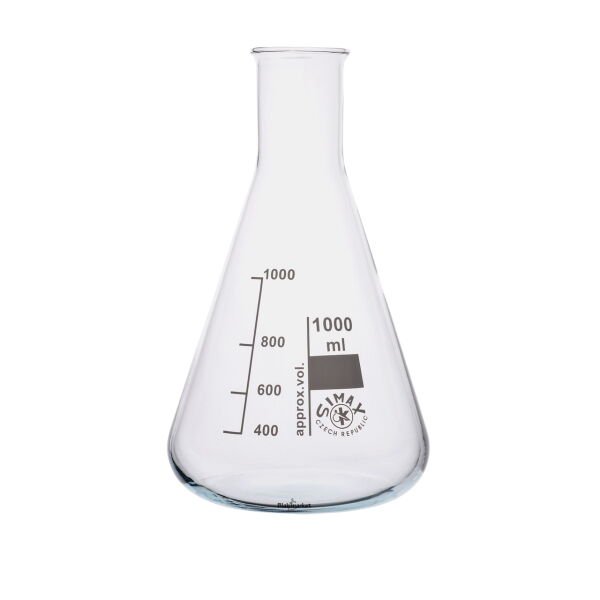 Simax Cam Erlen 1000 ml - Erlenmeyer Flask Dar Boyunlu - 10 Adet Toptan