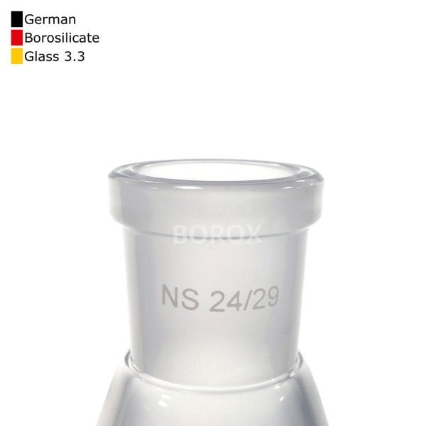 Borox Cam Balon 3000 ml - Dibi Yuvarlak Şilifli - Üç Boyunlu 34/35-24/29