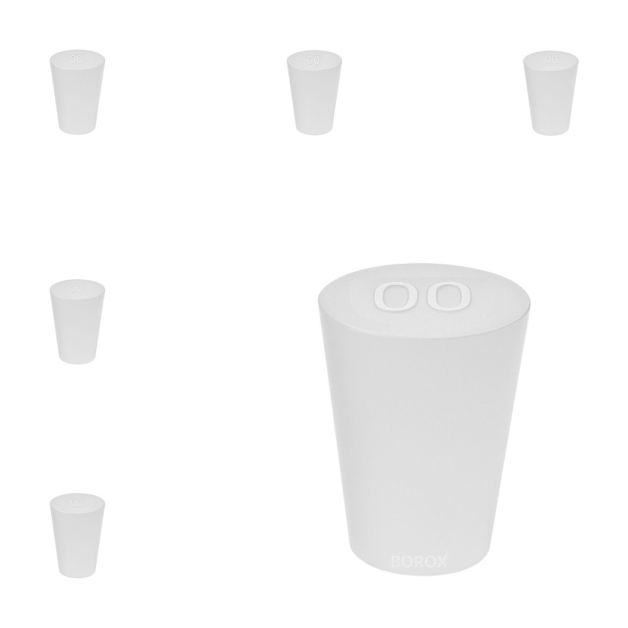 Borox Silikon Tıpa No 00 - 11x15x21mm - 5 Adet - Silicon Stopper Platin