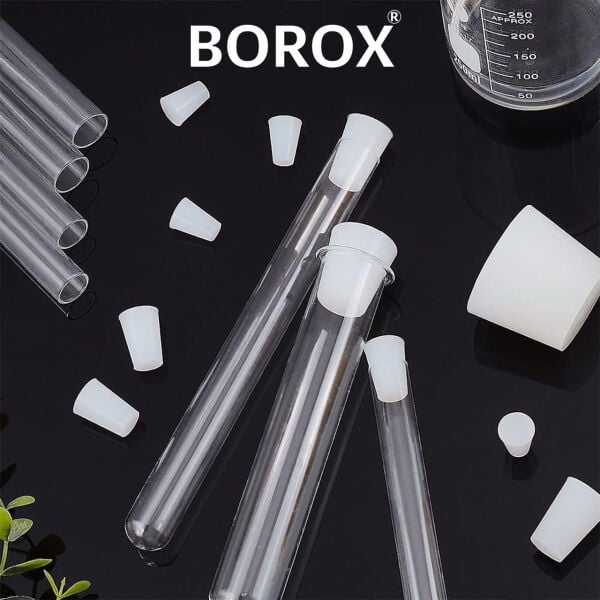 Borox Silikon Tıpa No 00 - 11x15x21mm - 5 Adet - Silicon Stopper Platin