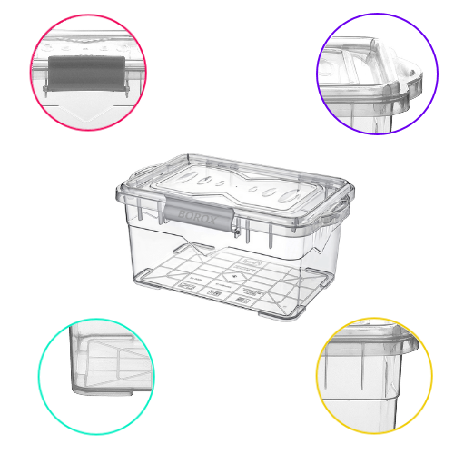 Borox Numune Saklama Kabı 13 L - Kilit Kapaklı Kutu 10 Adet