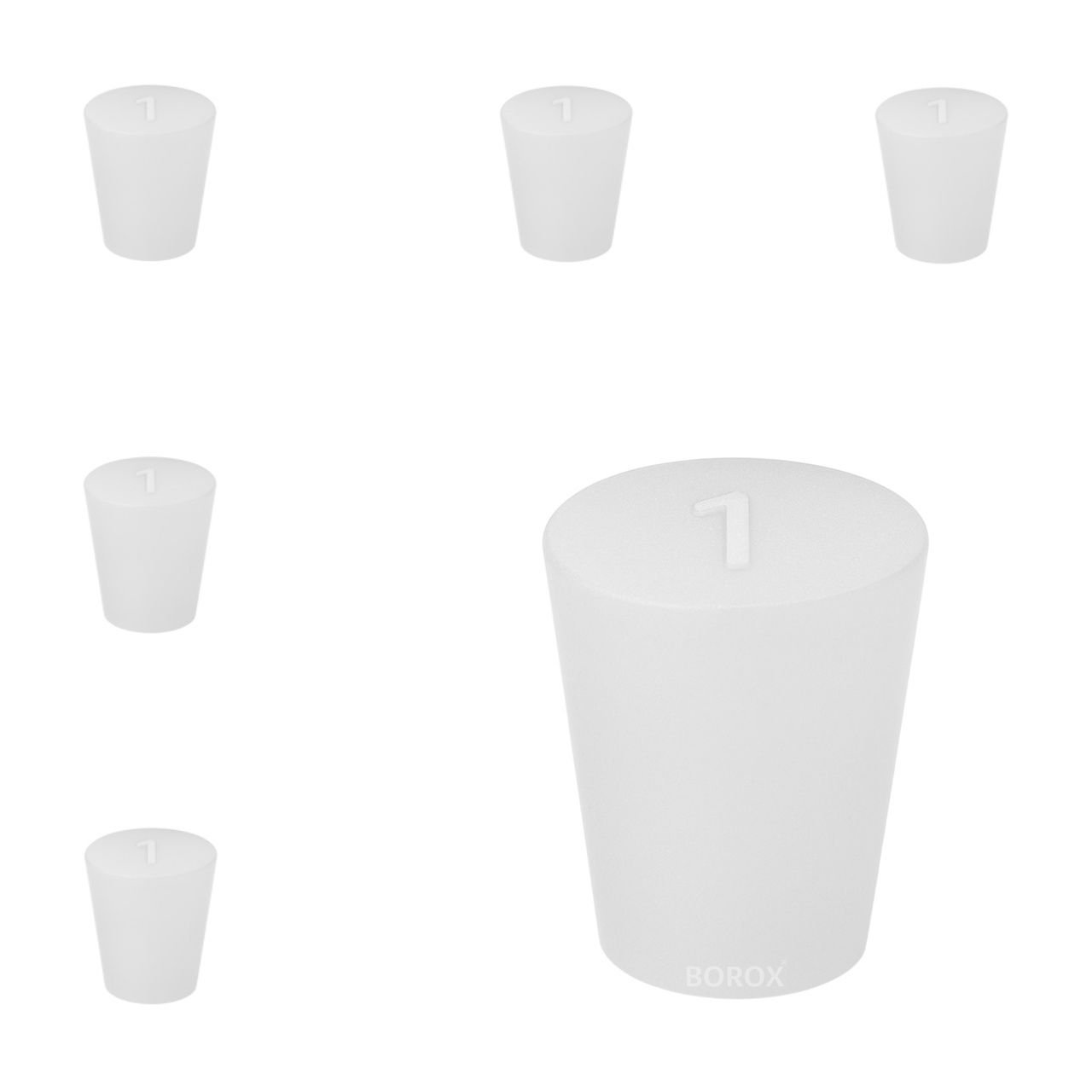 Borox Silikon Tıpa No 1 - 14x19x26mm - 5 Adet - Silicon Stopper Platin