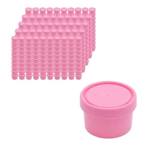 Borox Pomad Kabı 50ml - Pembe Numune Şişe Gaita Kabı 500Adet