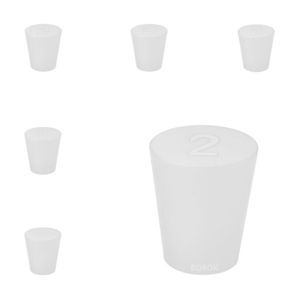 Borox Silikon Tıpa No 2 - 15x20x26mm - 5 Adet - Silicon Stopper Platin