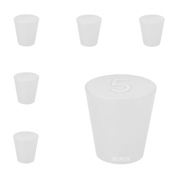 Borox Silikon Tıpa No 5 - 22x29x28mm - 5 Adet - Silicon Stopper Platin