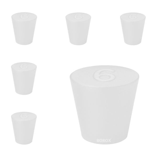 Borox Silikon Tıpa No 6 - 25x33x28mm - 5 Adet - Silicon Stopper Platin
