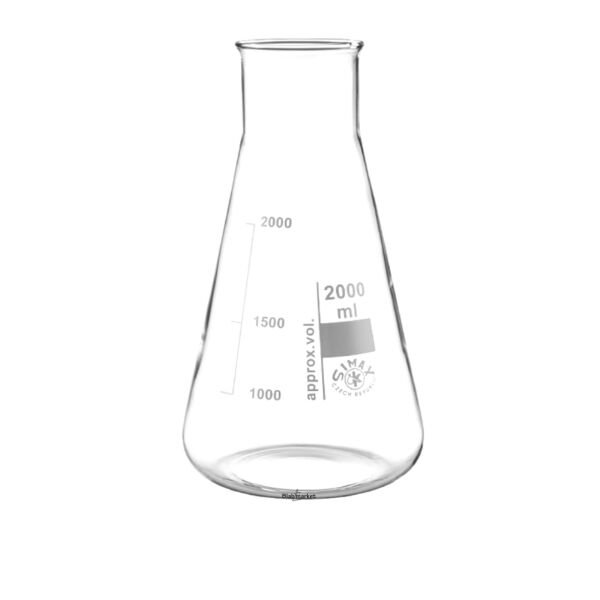 Simax Cam Erlen 2000 ml - Erlenmeyer Flask Geniş Boyunlu - 6 Adet Toptan