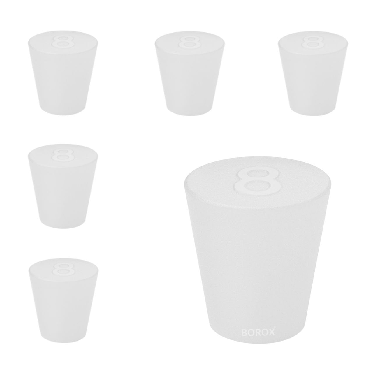 Borox Silikon Tıpa No 8 - 32x43x30mm - 5 Adet - Silicon Stopper Platin