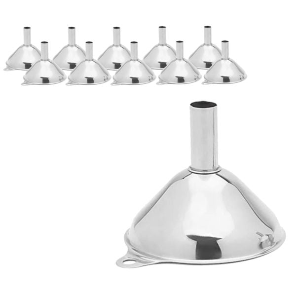 Borox Paslanmaz Çelik Huni 75mm - Laboratuvar Hunisi 10lu