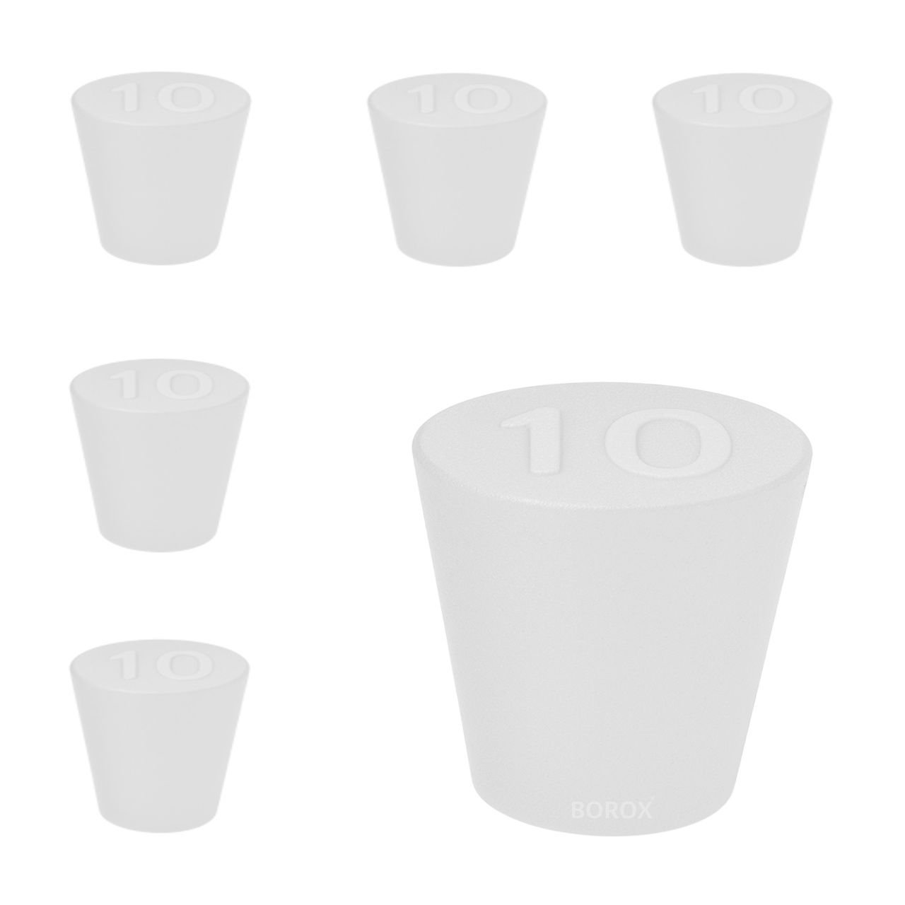 Borox Silikon Tıpa No 10 - 42x53x33mm - 5 Adet - Silicon Stopper Platin