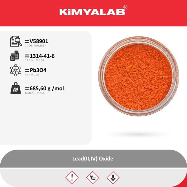 Kimyalab Kurşun Oksit Sülyen 1 Kg - Lead(II,IV) Oxide - Pb3O4 %99,5 - Extra Pure