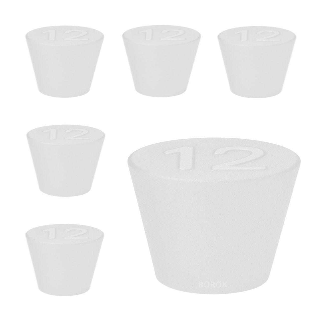 Borox Silikon Tıpa No 12 - 51x62x38mm - 5 Adet - Silicon Stopper Platin