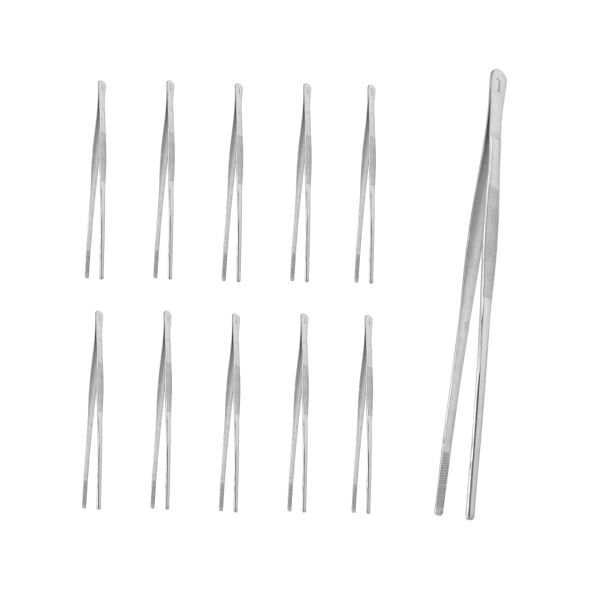 Borox Penset 30 cm Paslanmaz Çelik - Küt Uç Dişli Düz Cımbız - 10 Adet Toptan