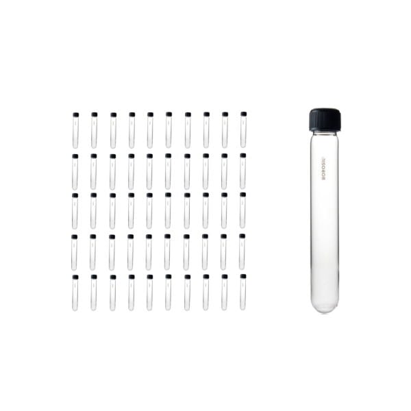 Borosil Cam Deney Tüpü 16x125 mm - Kapaklı Test Tüpü - 50 Adet Toptan