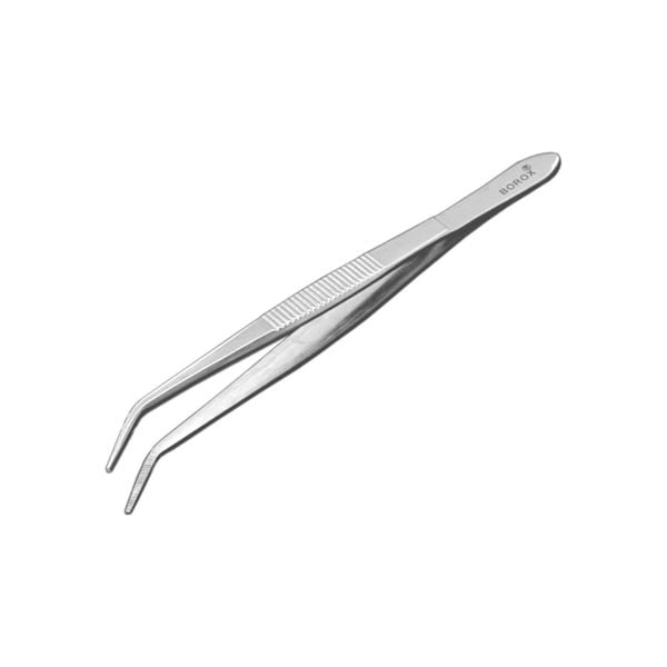 Borox Penset 13 cm Paslanmaz Çelik - Eğri Sivri Uçlu Cımbız - 10 Adet Toptan