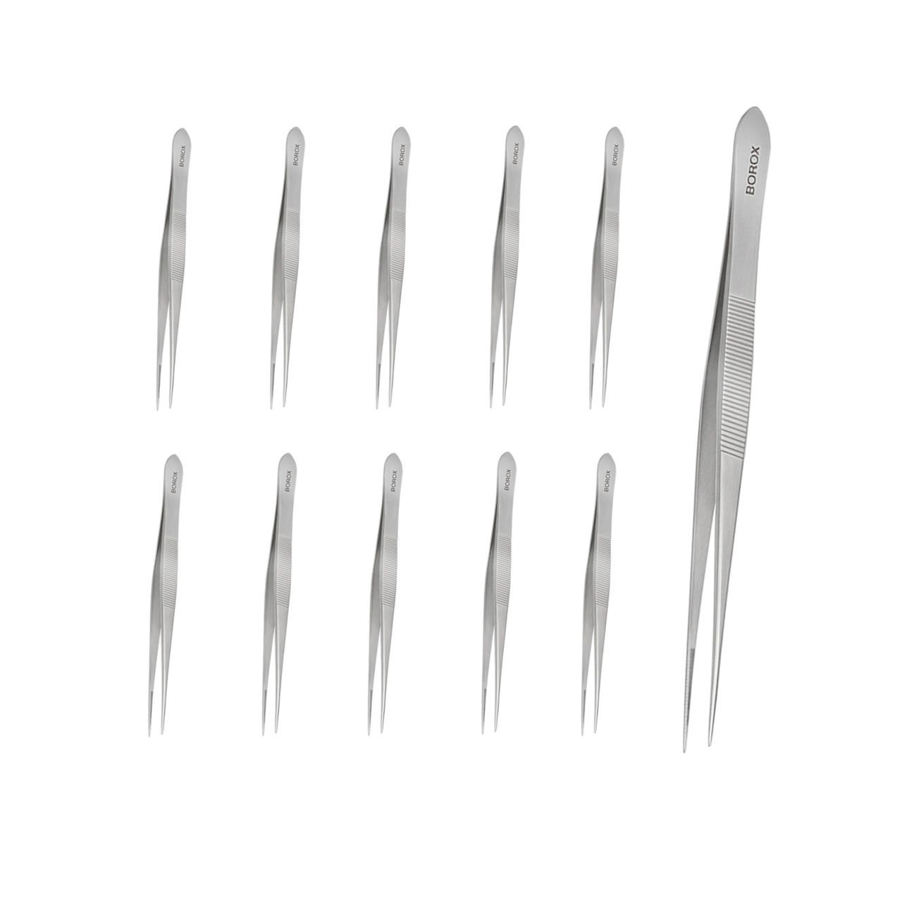 Borox Penset 16 cm Paslanmaz Çelik - Sivri Uç Dişli Cımbız - 10 Adet Toptan