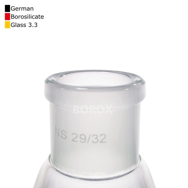 Borox Cam Balon 100 ml - Dibi Düz - Norm Şilifli - 29/32 - 10 Adet Toptan