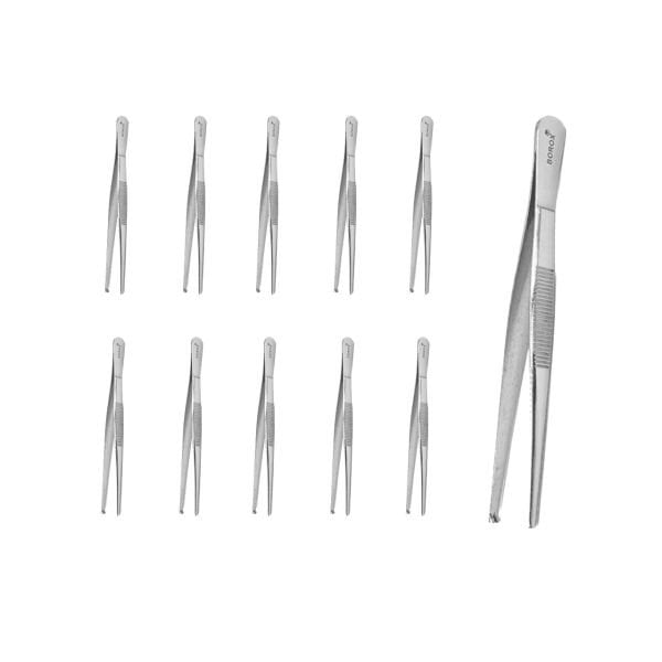 Borox Penset 13 cm Paslanmaz Çelik - Çeneli Cımbız - 10 Adet Toptan
