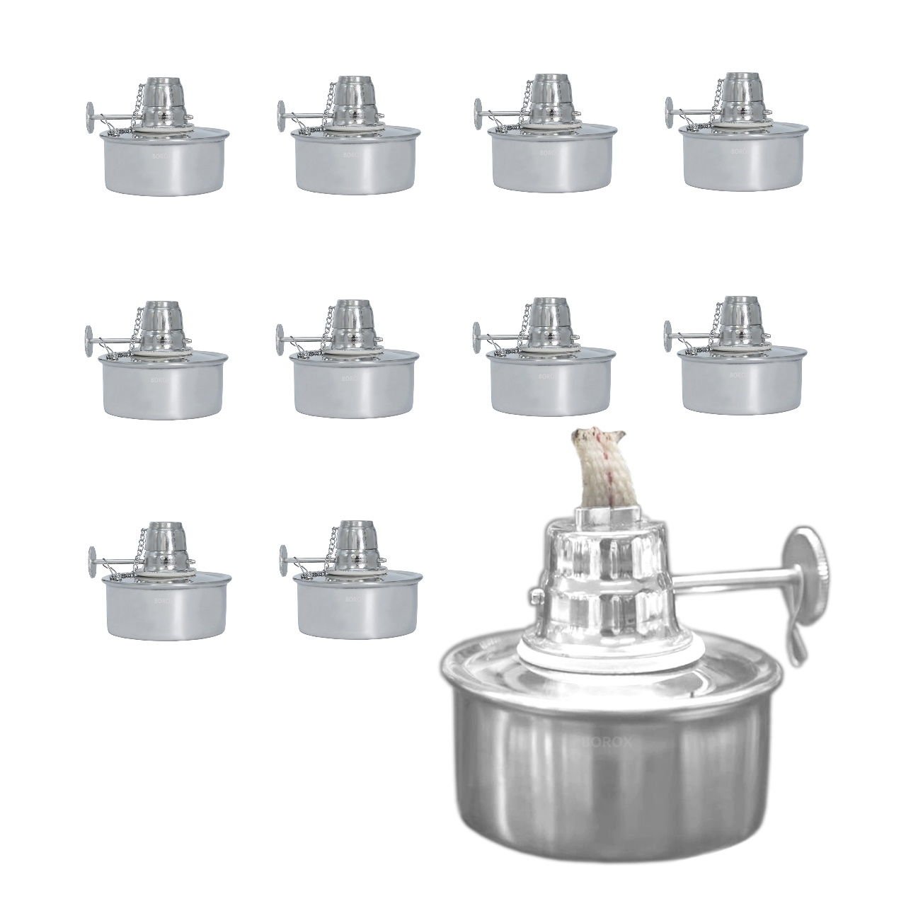 Borox Alkol Lambası 150 ml - Paslanmaz Çelik - Spirit Burner - 10 Adet Toptan
