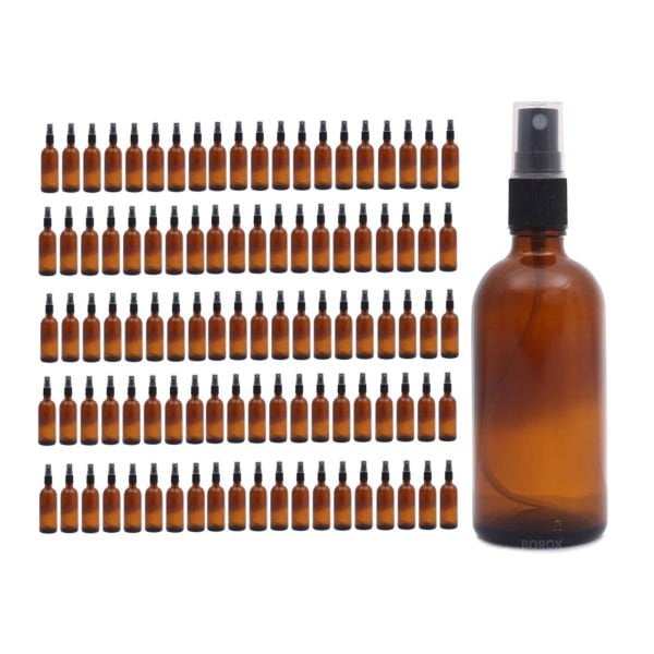 Borox Amber Cam Sprey Şişe 100ml - Spreyli Kolonya Şişe 100lü