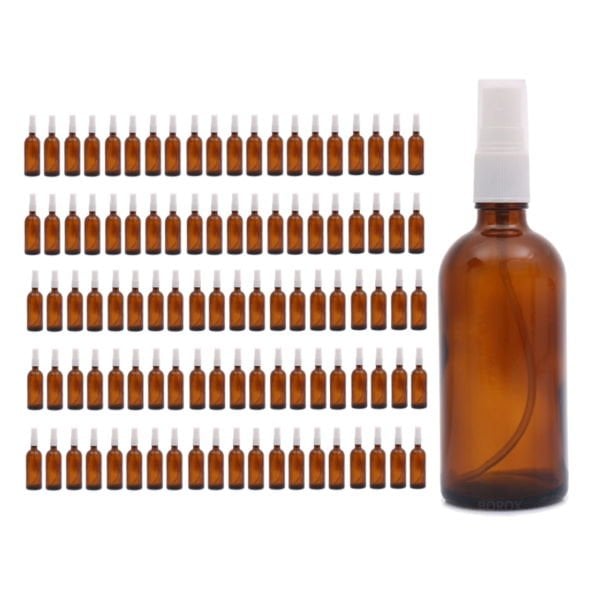 Borox Amber Cam Sprey Şişesi 100ml - Sprey Kolonya Şişe 100lü