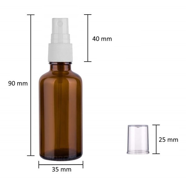 Borox Amber Cam Sprey Şişesi 50 ml - Sprey Kolonya Şişe 100lü