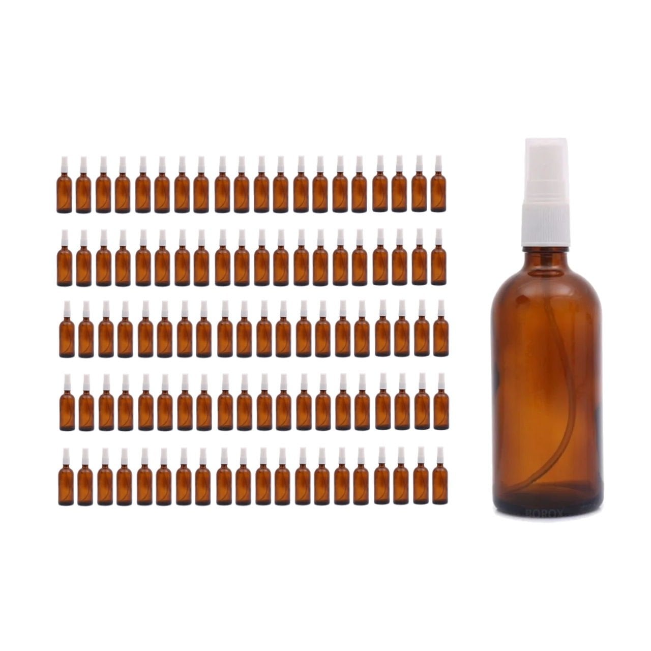 Borox Amber Cam Sprey Şişesi 50 ml - Sprey Kolonya Şişe 100lü