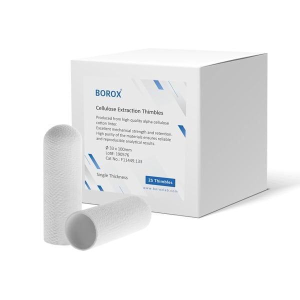 Borox Soxhlet Ekstraksiyon Kartuşu - Selüloz - 33x100mm Kartuş Filtre
