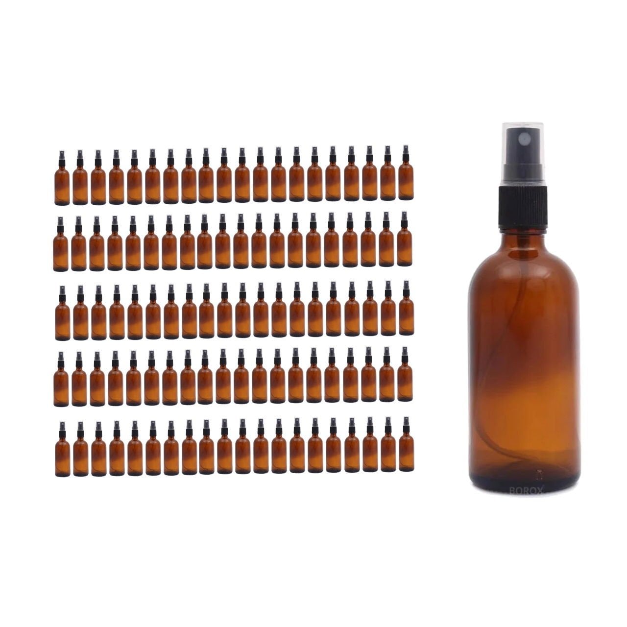 Borox Amber Cam Sprey Şişesi 50 ml - Sprey Kolonya Şişe 100lü