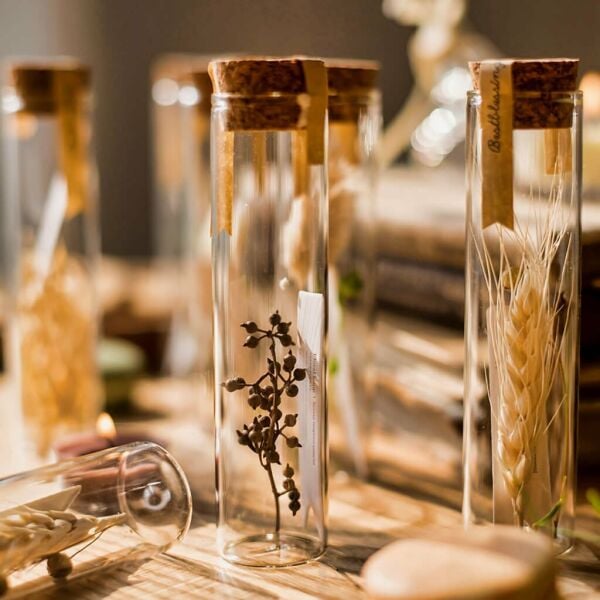 Borox Cam Deney Tüpü 25 ml - Mantar Tıpalı Dibi Düz Tüp Şişe - 95 Adet Toptan