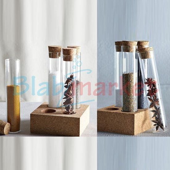 Borox Cam Deney Tüpü 30 ml - Mantar Tıpalı Dibi Düz Tüp Şişe