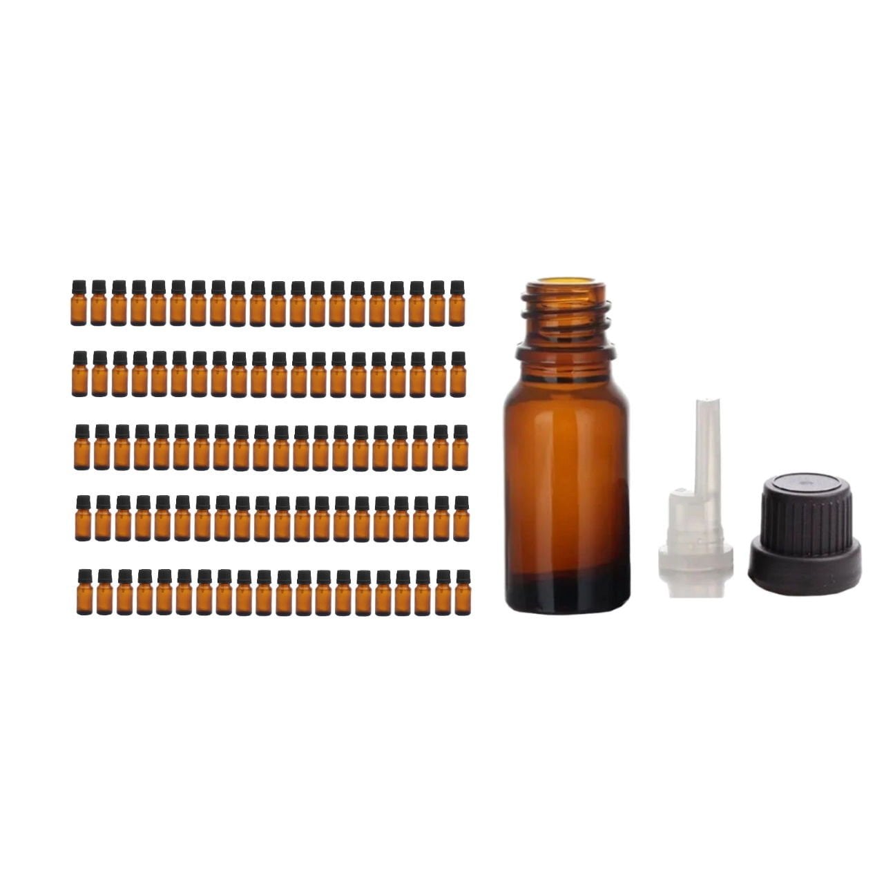 Borox Cam Damlatma Şişe 10ml - Amber Damlalıklı Şişe 100 Adet