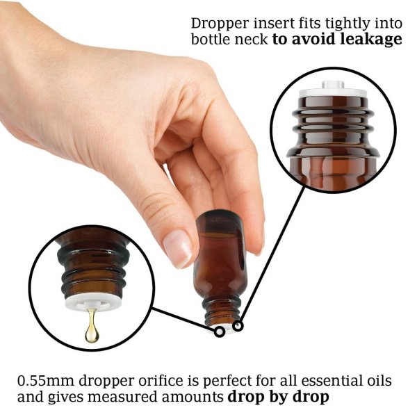 Borox Cam Damlatma Şişe 20ml - Amber Damlalıklı Şişe 100 Adet