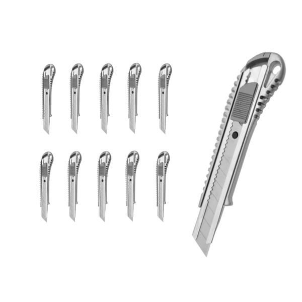 Borox Metal Maket Bıçağı - Falçata Ayarlı - Tam Metal Gövde - 10 Adet Toptan