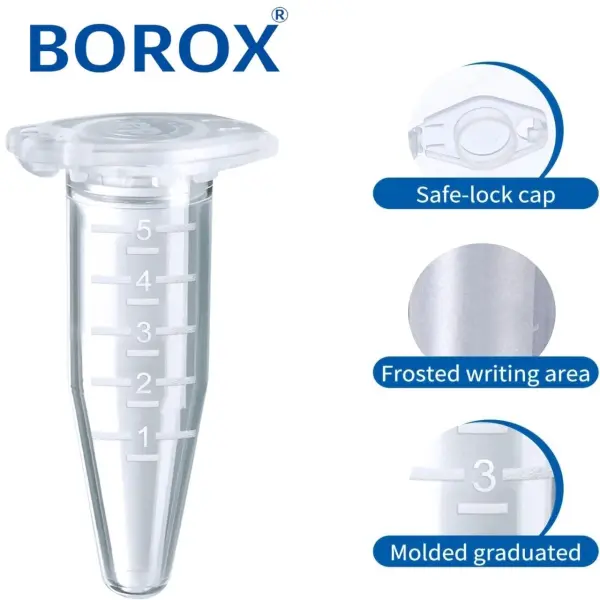 Eppendorf Tüpü 5 ml - Mikrosantrifüj Ependorf Tüpü 100 Adet - Özel Tasarım Kapaklı