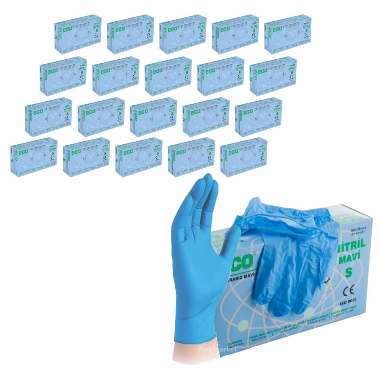 Nitril Eldiven Mavi S Beden - Çok Amaçlı Pudrasız 20 Paket