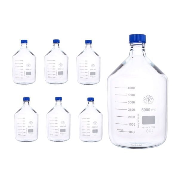 Simax Cam Otoklav Şişe 5000 ml - Vida Kapaklı Boş Şişe - 6 Adet Toptan