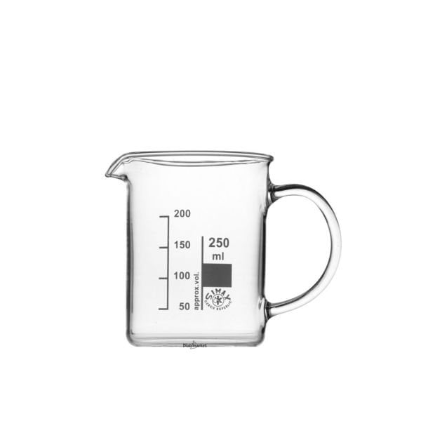 Simax Kulplu Cam Beher 250 ml - Kısa Form Isıya Dayanıklı Beaker -  6 Adet Toptan